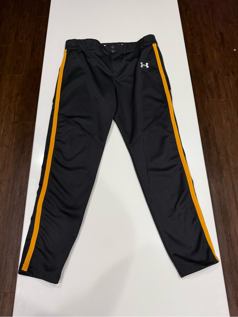 Under Armour Youth Baseball Pants Black/Yellow Stripe Size YXL (Canes Baseball)